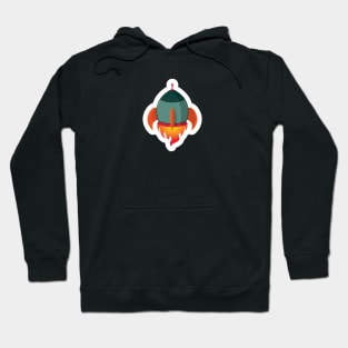 Cute Green Rocket Ship Hoodie